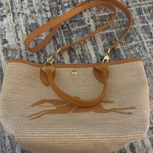 Longchamp Tan Woven Shoulder/ crossbody bag